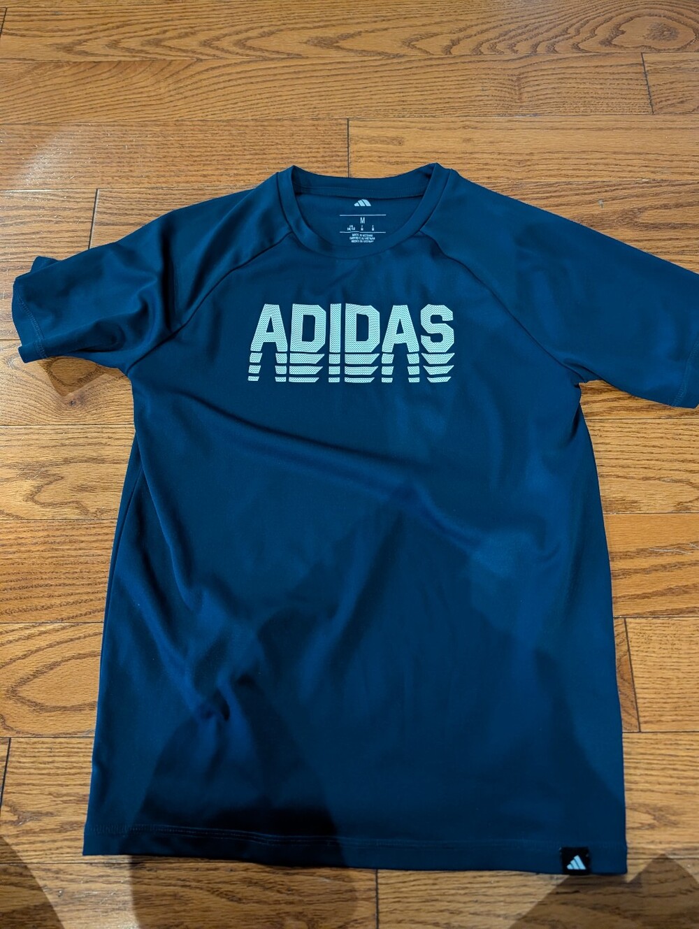 adidas Navy Blue Short Sleeve Logo Tee for Kids